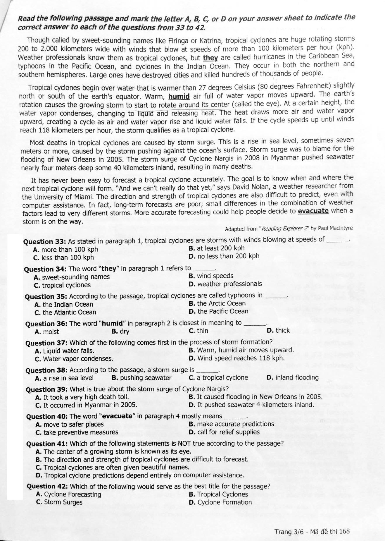 De thi Tieng Anh THPT quoc gia 2016 anh 4