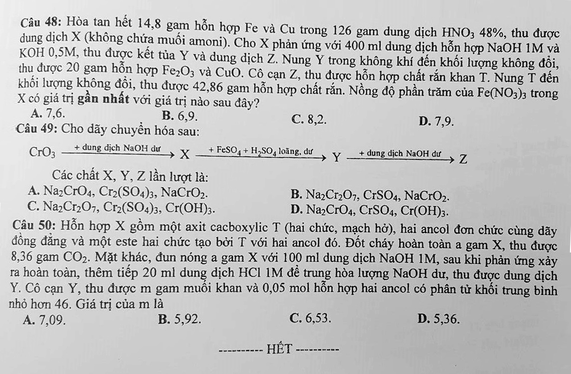 Dap an Hoa 2016 anh 7