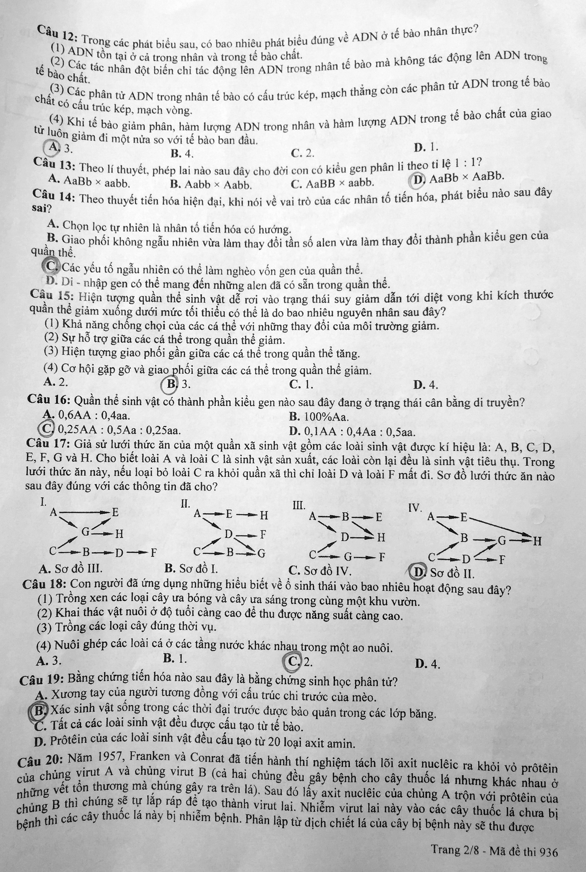 Dap an mon Sinh 2016 anh 3