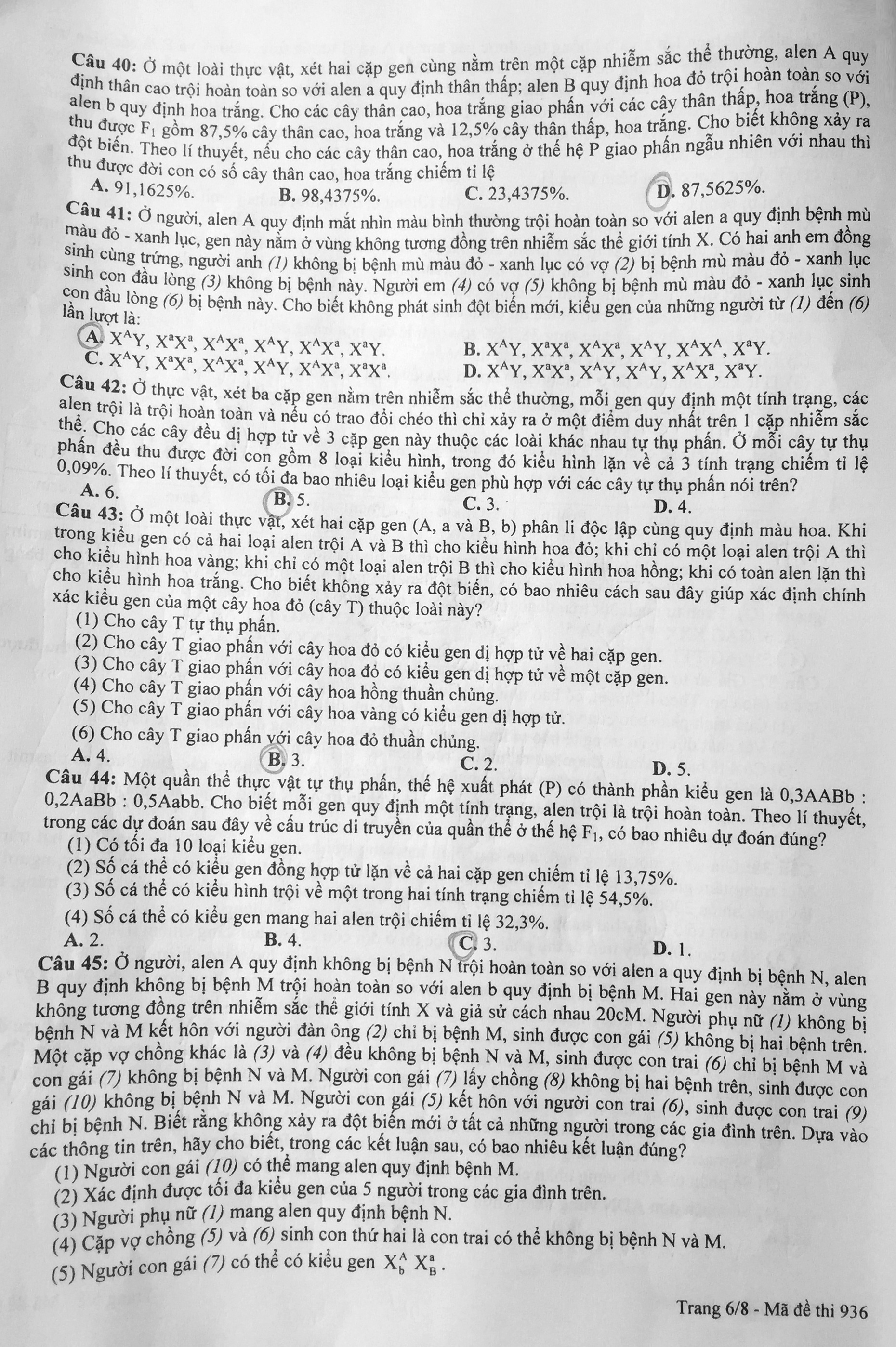 Dap an mon Sinh 2016 anh 7