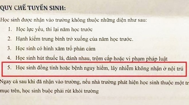 Khong nhan hoc sinh dong tinh o noi tru la thieu nhan van hinh anh