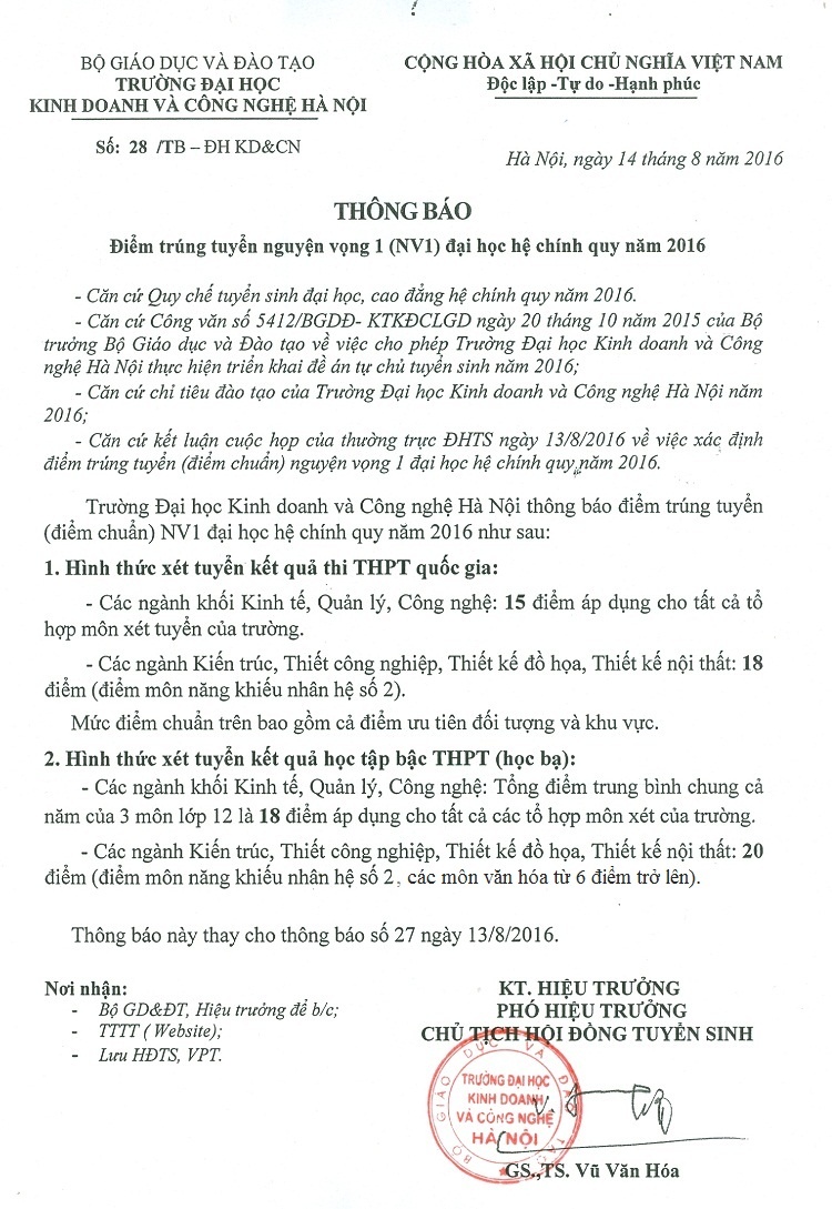 Diem chuan dai hoc 2016 anh 2