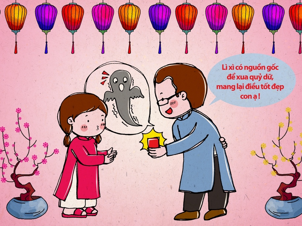 Tranh ve: Day con ve li xi sao cho dung hinh anh