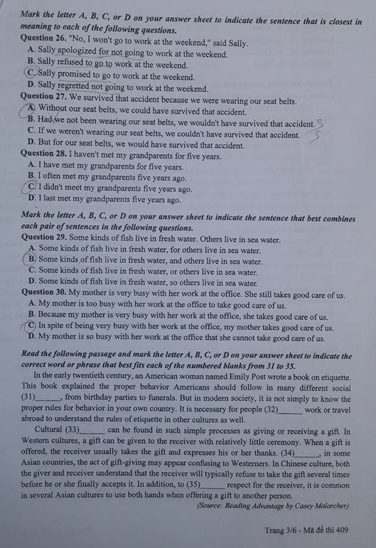 Dap an Tieng Anh 2017 anh 9