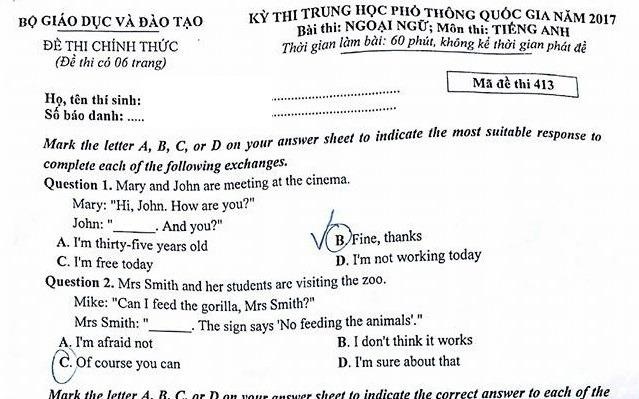 De thi, bai giai mon Tieng Anh THPT quoc gia 2017 hinh anh