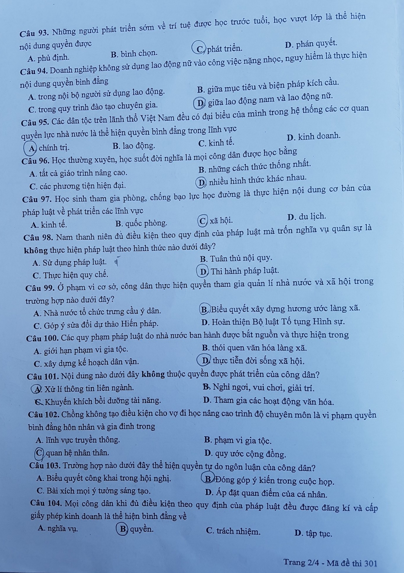 Dap an Giao duc cong dan anh 6