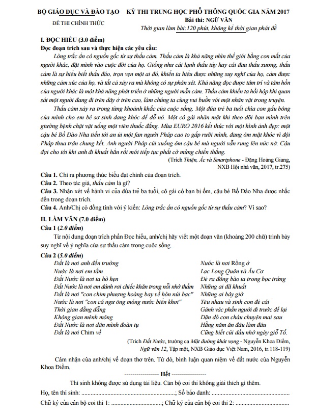 thau cam vao de thi ngu van anh 1