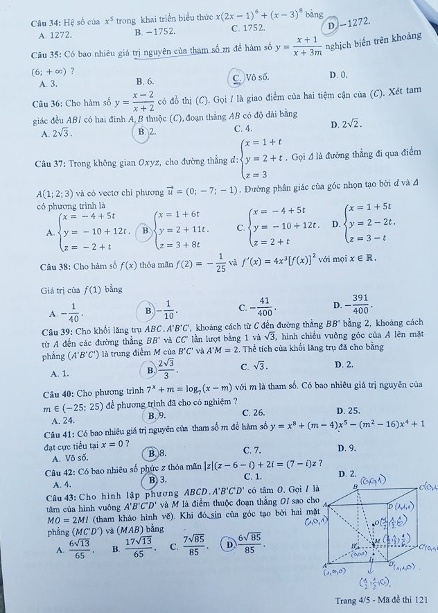 đề thi toán thpt quốc gia  ảnh 9 de thi toan thpt quoc gia anh 9