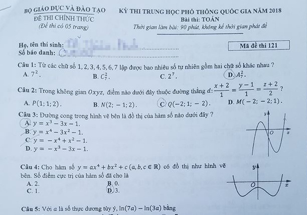 De thi Toan THPT quoc gia 2018 hinh anh