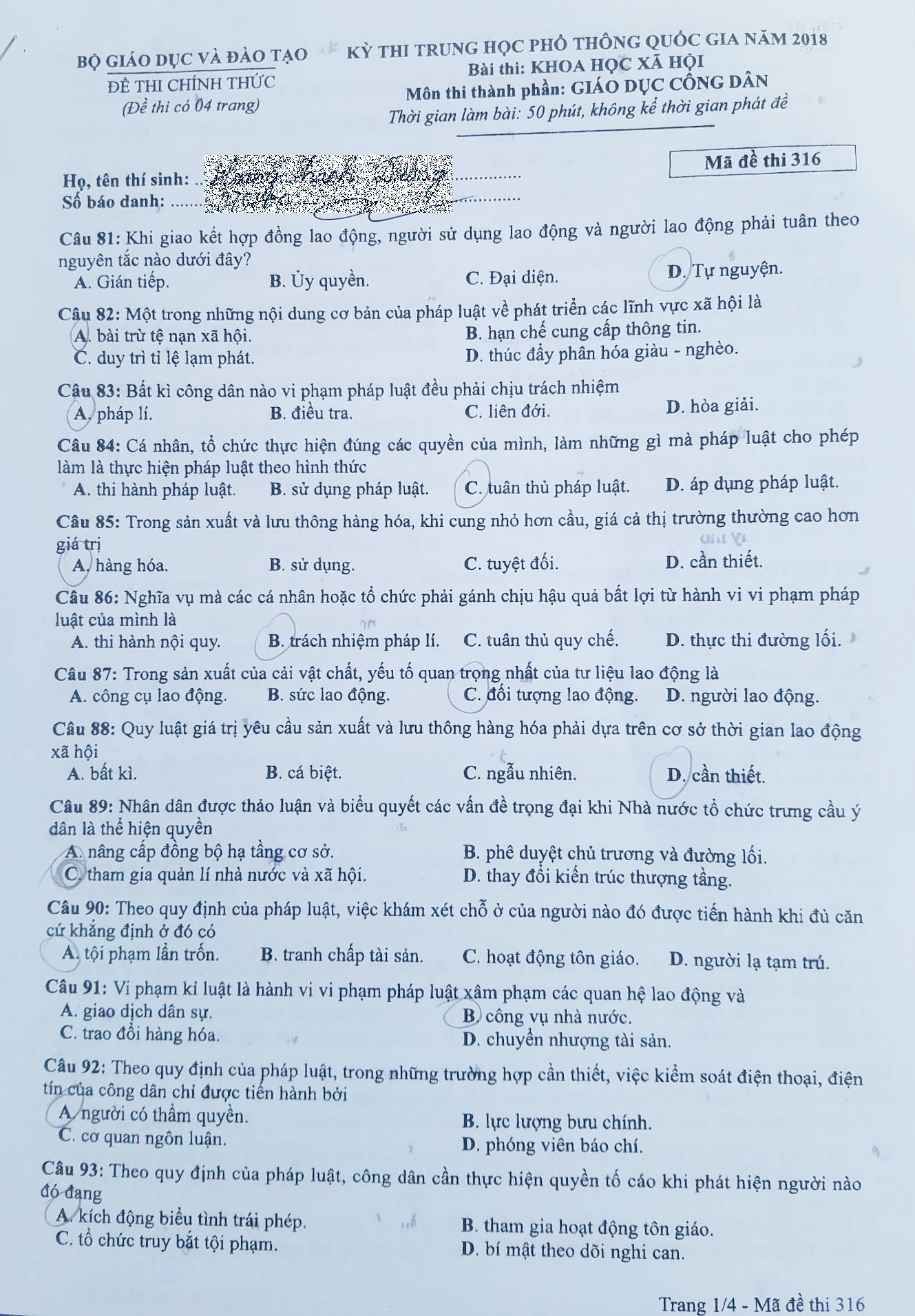 đề thi giáo dục công dân ảnh 1 de thi giao duc cong dan anh 1