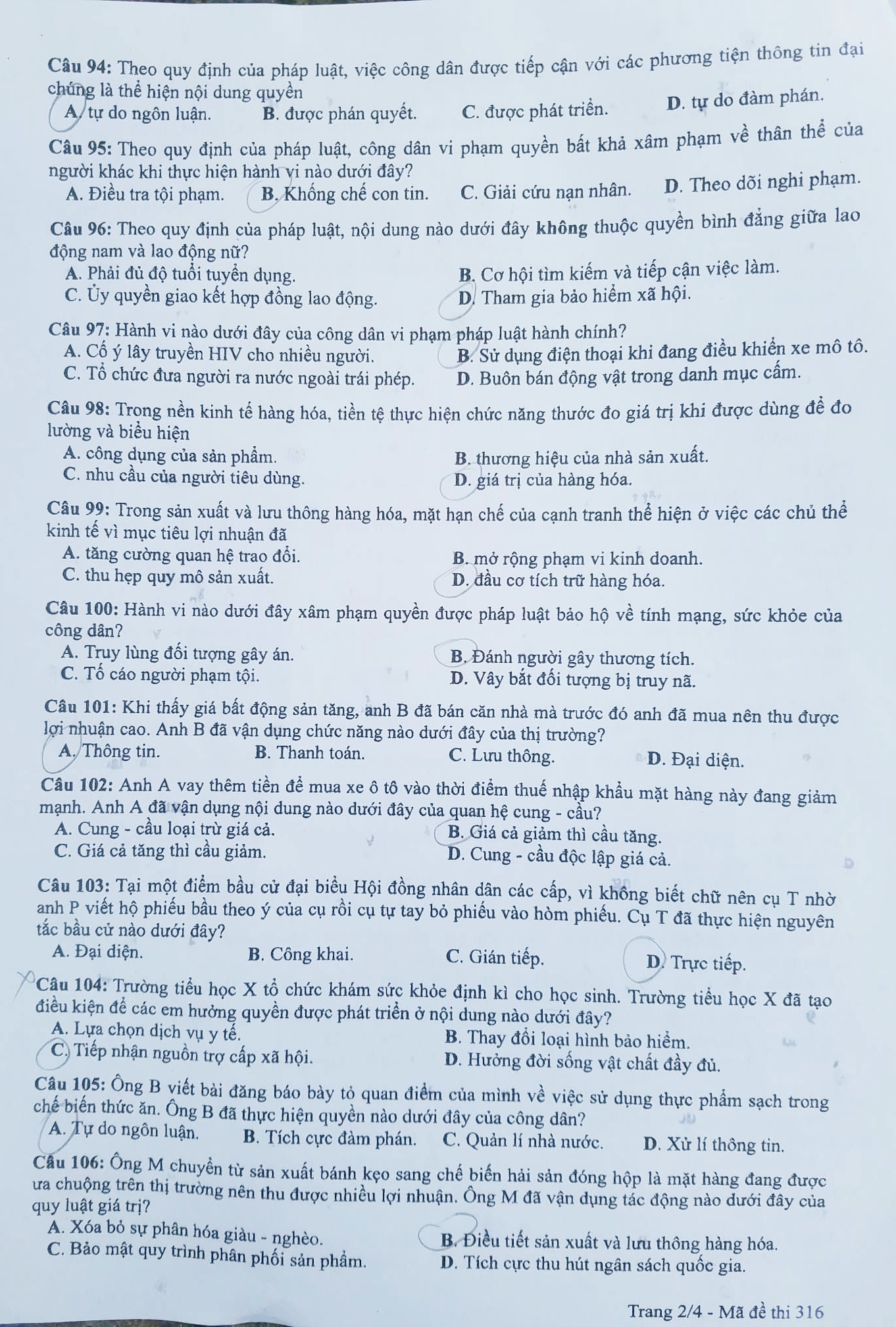 đề thi giáo dục công dân ảnh 2 de thi giao duc cong dan anh 2