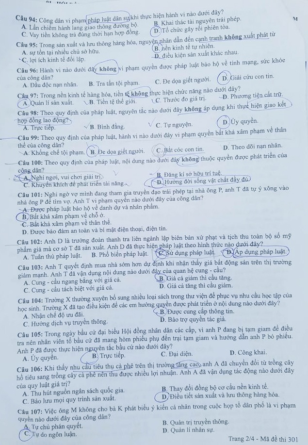 đề thi giáo dục công dân ảnh 6 de thi giao duc cong dan anh 6