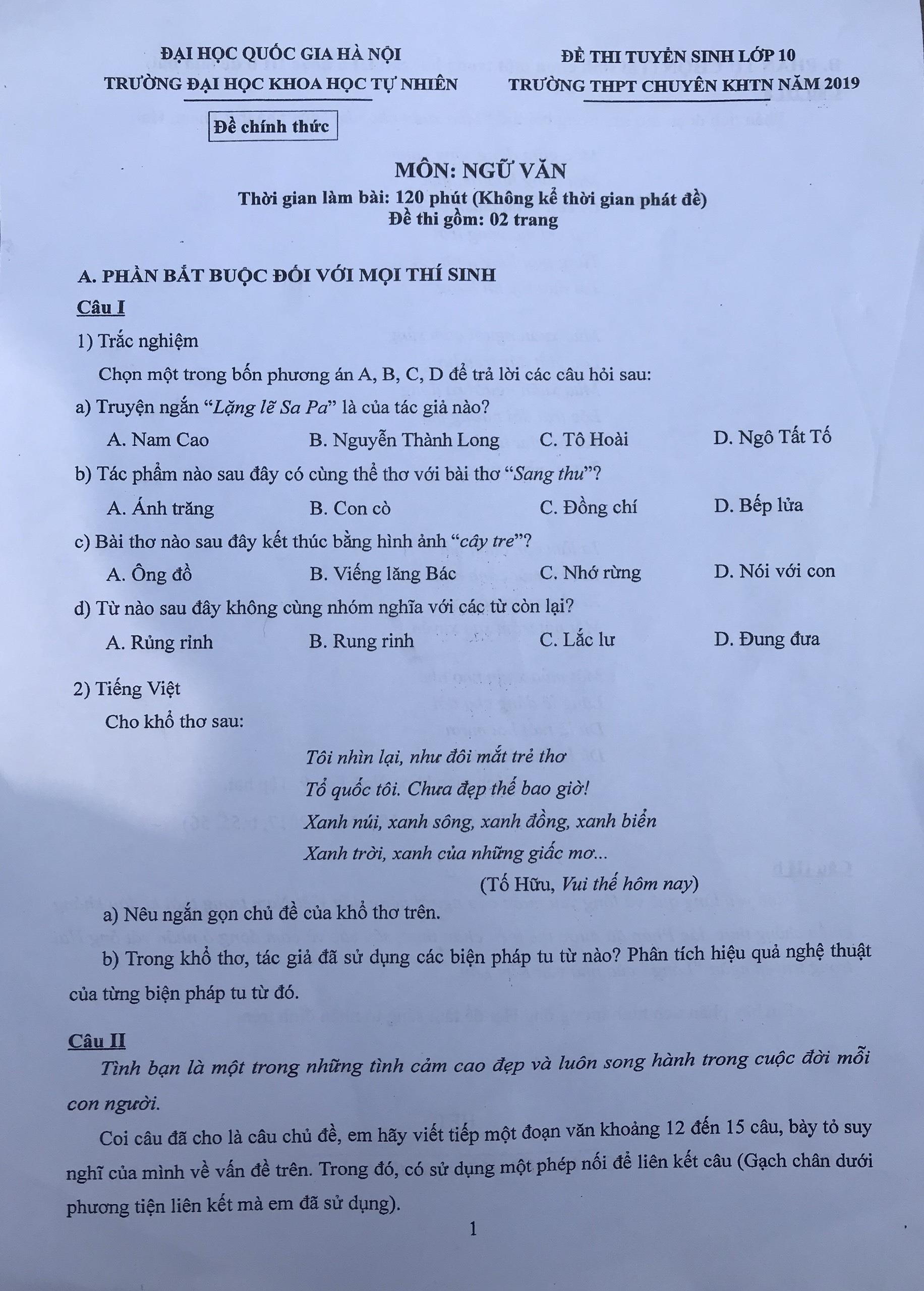 de thi vao lop 10 ha noi anh 1