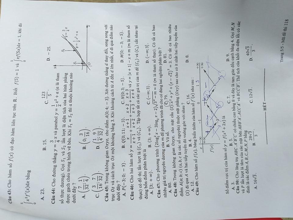 đáp án bài thi môn toán  ảnh 5 dap an bai thi mon toan anh 5