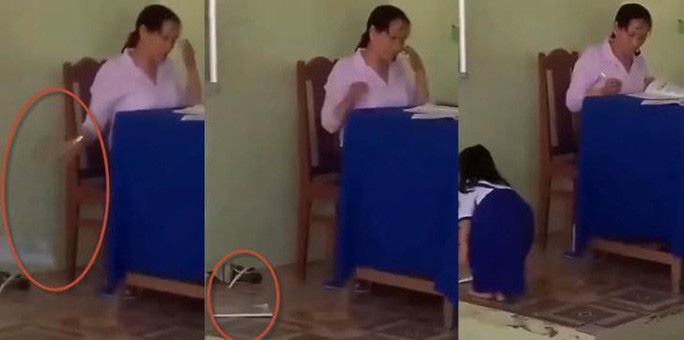 Cô giáo ném vở học sinh xuống đất ảnh 1 Co giao nem vo hoc sinh xuong dat anh 1