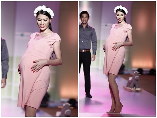 Nguoi mau Viet dong loat vac bung bau len san catwalk hinh anh