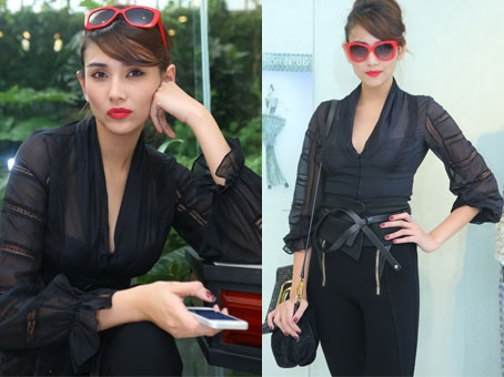 Hoang Yen mac ruom ra di uom do truoc show Cong Tri hinh anh