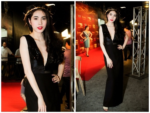 Thuy Tien pho dien vong 1 voi ao xe sau hut mat hinh anh