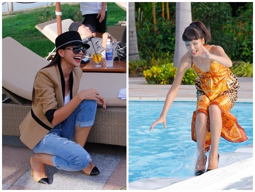 Thanh Hang phi cuoi nhin thi sinh catwalk xieu veo hinh anh