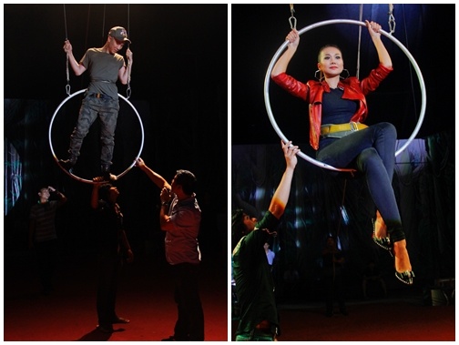 Thanh Hang - Do Manh Cuong treo minh giua khong trung hinh anh