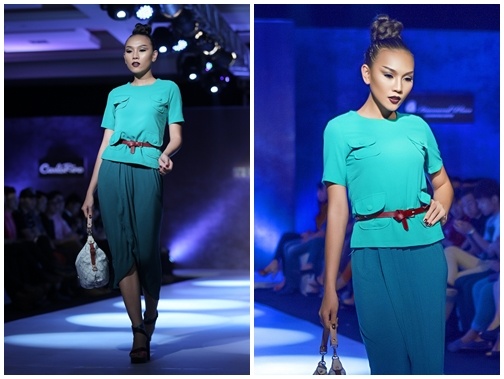 Dieu Huyen dua mat sac lem tren san dien hinh anh