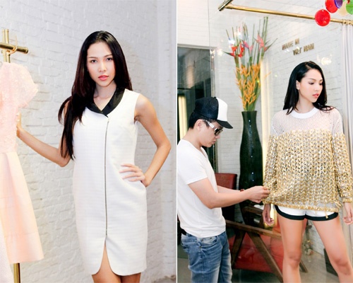 Minh Trieu uom do Cong Tri truoc Elle Fashion Show hinh anh