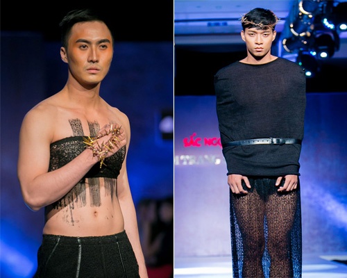 Mau nam mac ao nit nguc, quan xuyen thau dien catwalk hinh anh