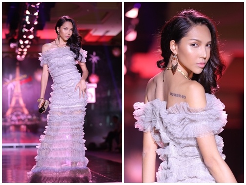 Minh Trieu tu tin khoe hinh xam khi catwalk hinh anh