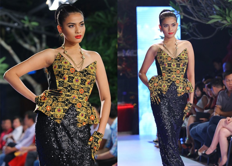 Truong Thi May lo ngoai hinh kem thon khi dien catwalk hinh anh