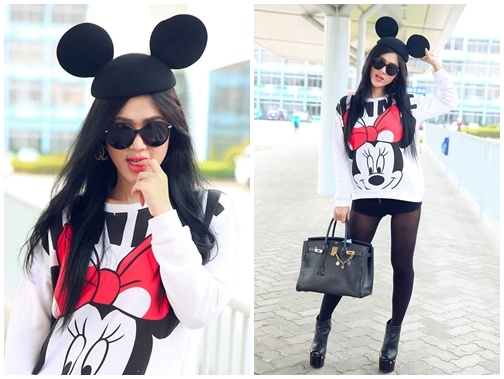 Dinh Phuong Anh xach tui Hermes, dien tat mong sexy dao pho hinh anh