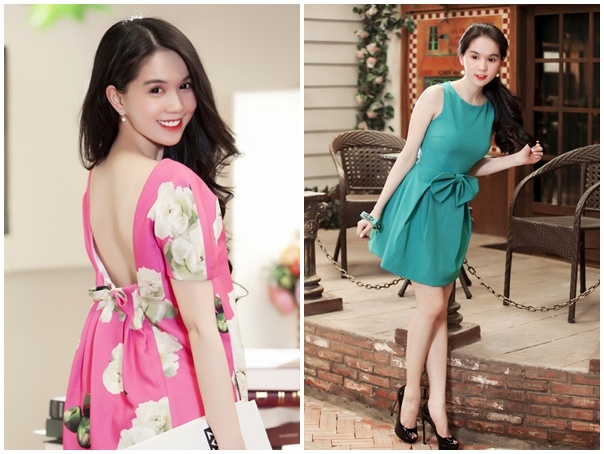 Ngoc Trinh nhe nhang voi vay diem no duyen dang hinh anh