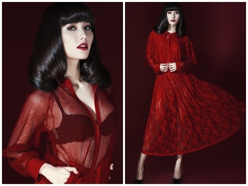 Diem My 9X lap lo noi y trong trang phuc ren luoi hinh anh