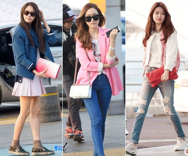 Không nói đâu xa lạ, các người đẹp của Kbiz luôn chọn những trang phục đơn giản, năng động, ưu tiên sự thoải mái khi xuất hiện tại sân bay.