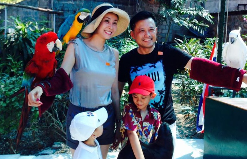 Hoa hau Ha Kieu Anh du lich hanh phuc ben chong con hinh anh