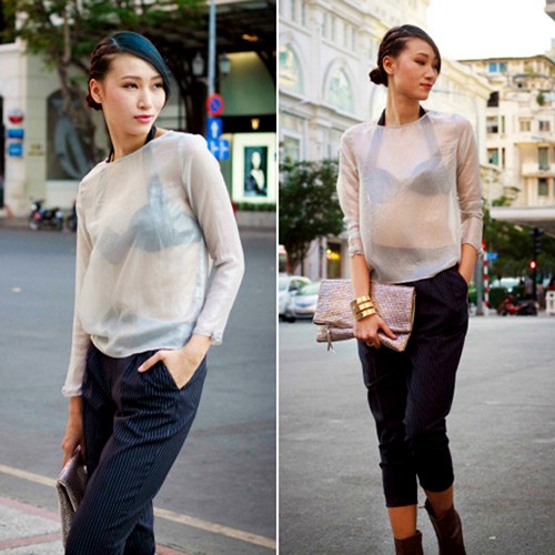 Người mẫu Huyền Trang cũng rất yêu thích trào lưu này.