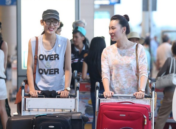 Ban gai hon tuoi cua Truong Nam Thanh mac don dieu o san bay hinh anh