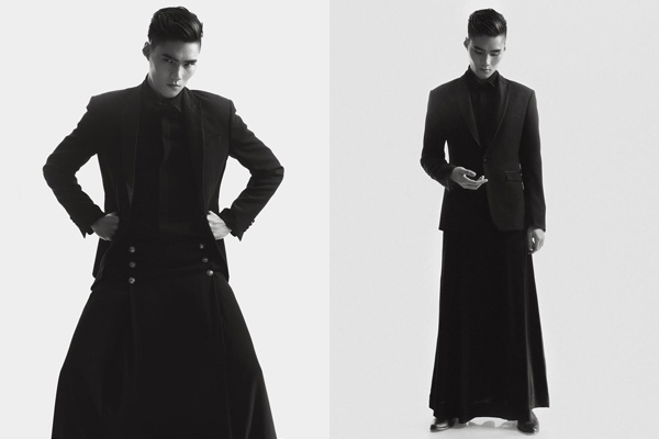 Mau nam moi cua Do Manh Cuong mac vay trong BST trang den hinh anh