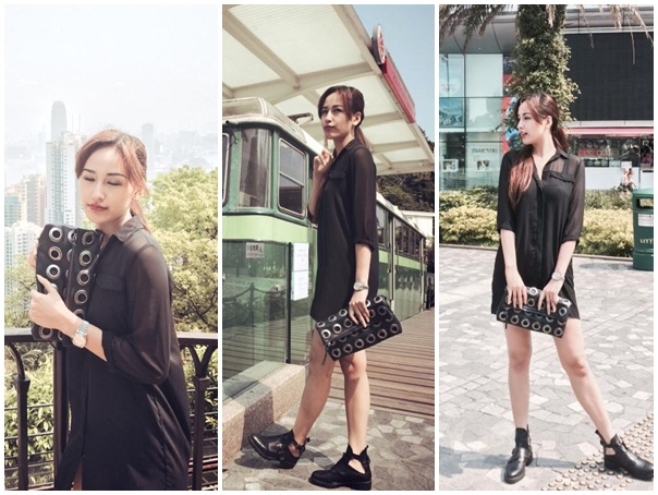 Hoa hậu Mai Phương Thúy chọn dáng áo đơn giản, chất liệu mềm mại.