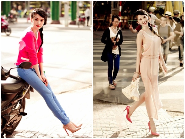 Ngọc Trinh là một trong những người đẹp sở hữu nhiều giày Louboutin nhất showbiz Việt. 