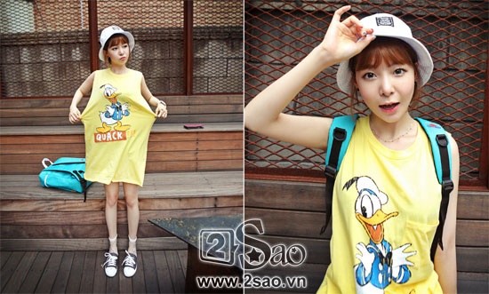 Họa tiết bắt mắt, dễ thương cũng là một trong những trang phục được yêu thích ngày cuối tuần.