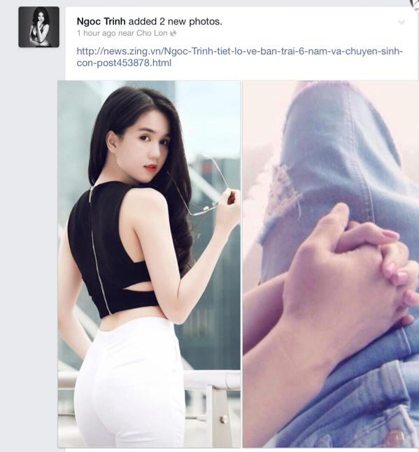 Nữ người mẫu khoe ảnh nắm chặt tay người yêu trên trang cá nhân.