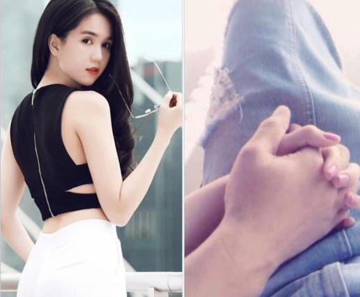 Ngoc Trinh khoe anh nam tay nguoi yeu giau mat hinh anh