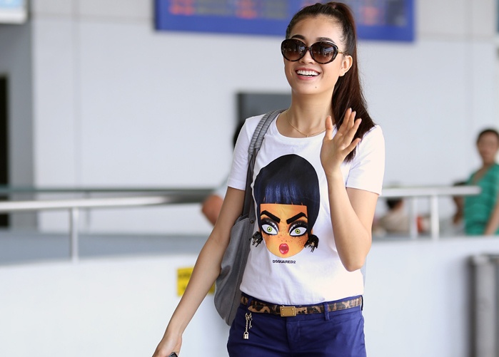 Le Hang mac binh dan len duong thi Elite Model Look hinh anh