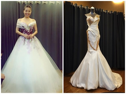 He lo ba mau vay cuoi goi cam cua Le Khanh hinh anh