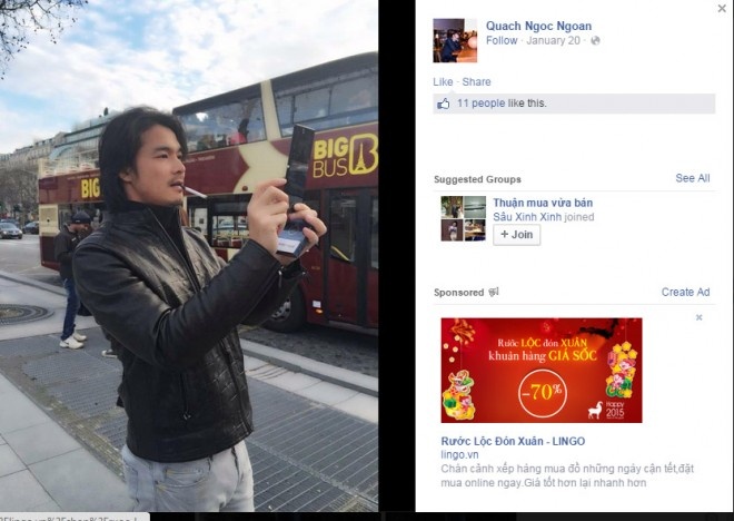 Quách Ngọc Ngoan tận hưởng cuộc sống vô lo.