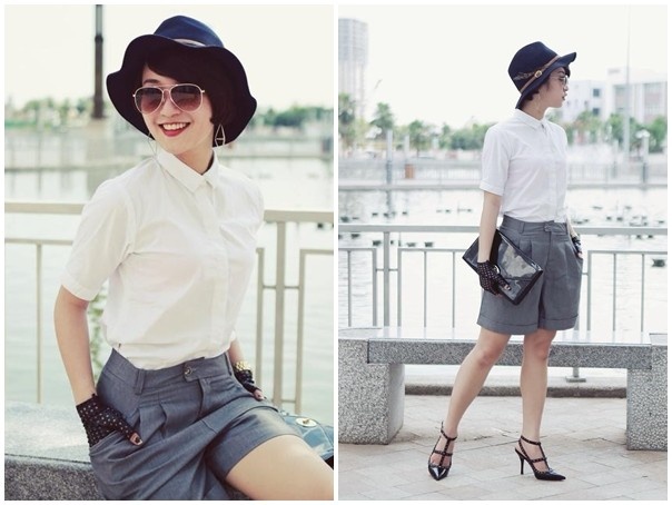 Lúc này, Mi Vân hướng đến hình ảnh chững chạc và có phần cổ điển, thanh lịch hơn trước. Đặc biệt, cựu hot girl yêu thích phong cách cổ điển thập niên 60, 70 và nhiệt tình lăng xê trào lưu này. Những set trang phục của Mi Vân đều mang hơi hướng hoài cổ như quần ống suông rộng, mũ vành, kính mát, gam màu trầm... trong đó, kiểu tóc tém uốn xoăn được coi là hiện thân rất đặc trưng của các cô gái thập niên trước.