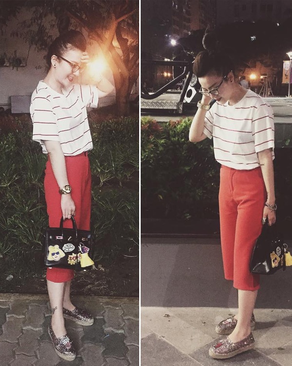 Những ngày đi chơi với bạn bè, bạn hãy chọn set đồ như Yến Nhi. Dễ mặc, dễ mix lại dễ gây thiện cảm.