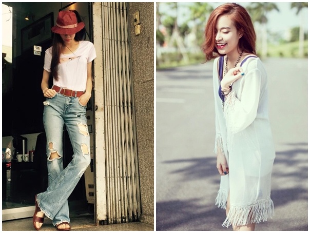 Ha Ho, Hoang Thuy Linh mac doi thuong chat nhat tuan hinh anh