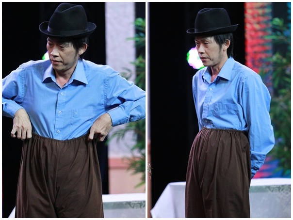 Hoai Linh mac quan giong Truong Giang tren san khau hinh anh