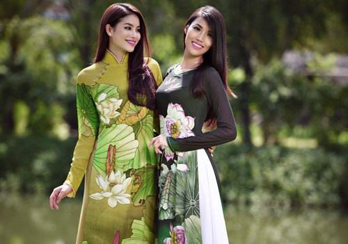 NTK Si Hoang mang show ao dai trinh dien truoc Tong thong My hinh anh